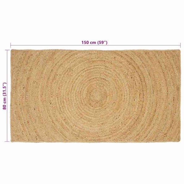 vidaXL Kusové koberce Obdĺžnikový Hnedá 80 x 150 cm Juta – Obrázok 8