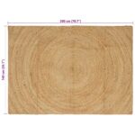 vidaXL Koberec Hnedá 140 x 200 cm Juta – Obrázok 8