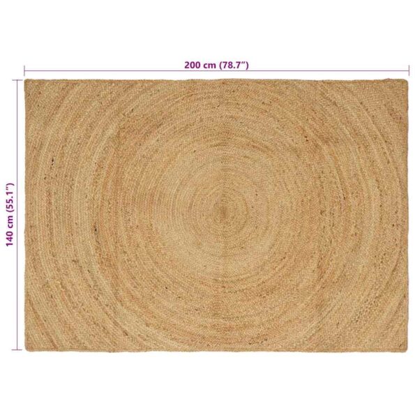vidaXL Koberec Hnedá 140 x 200 cm Juta – Obrázok 8