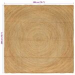 vidaXL Koberec Hnedá 200 x 200 cm Juta – Obrázok 8