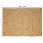 vidaXL Koberec Hnedá 200 x 290 cm Juta – Obrázok 8