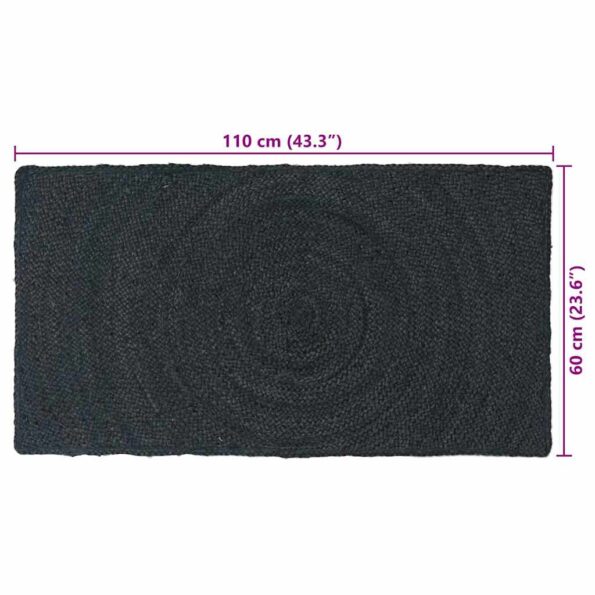 vidaXL Kusové koberce Obdĺžnikový Tmavo šedá 60 x 110 cm Juta – Obrázok 9