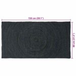 vidaXL Kusové koberce Obdĺžnikový Tmavo šedá 80 x 150 cm Juta – Obrázok 9