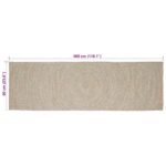 vidaXL Kusové koberce Obdĺžnikový Prírodná a biela 60 x 300 cm Juta – Obrázok 8