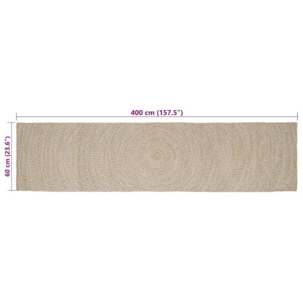vidaXL Kusové koberce Obdĺžnikový Prírodná a biela 60 x 400 cm Juta – Obrázok 8