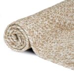 vidaXL Kusové koberce Obdĺžnikový Prírodná a biela 80 x 200 cm Juta – Obrázok 2