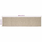 vidaXL Kusové koberce Obdĺžnikový Prírodná a biela 80 x 400 cm Juta – Obrázok 8