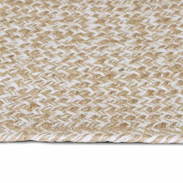 vidaXL Kusové koberce Obdĺžnikový Prírodná a biela 100 x 200 cm Juta – Obrázok 3