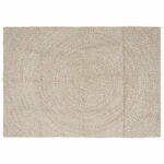 vidaXL Kusové koberce Obdĺžnikový Prírodná a biela 140 x 200 cm Juta