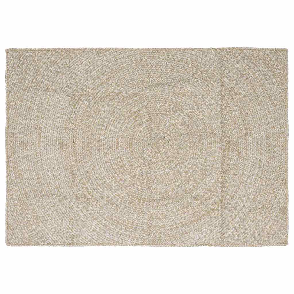 42010605_1.jpg vidaXL Kusové koberce Obdĺžnikový Prírodná a biela 140 x 200 cm Juta – Obrázok 1