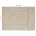 vidaXL Kusové koberce Obdĺžnikový Prírodná a biela 140 x 200 cm Juta – Obrázok 8