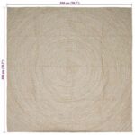 vidaXL Koberec Prírodná a biela 200 x 200 cm Juta – Obrázok 8