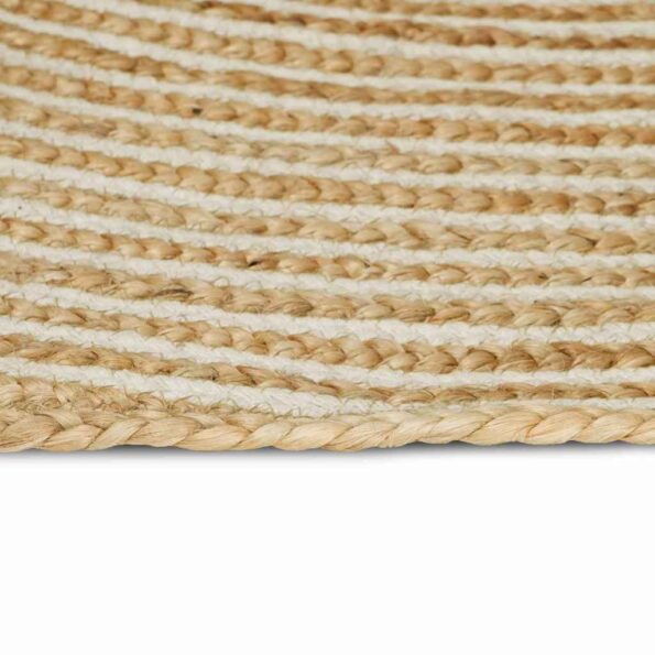 vidaXL Koberec Prírodná a biela 60 x 400 cm Juta – Obrázok 2
