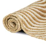 vidaXL Koberec Prírodná a biela 60 x 400 cm Juta – Obrázok 3