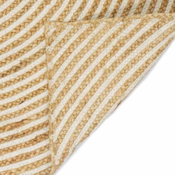 vidaXL Koberec Prírodná a biela 60 x 400 cm Juta – Obrázok 5