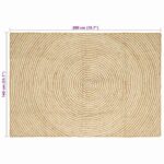 vidaXL Koberec Prírodná a biela 140 x 200 cm Juta – Obrázok 8