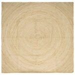 vidaXL Koberec Prírodná a biela 200 x 200 cm Juta