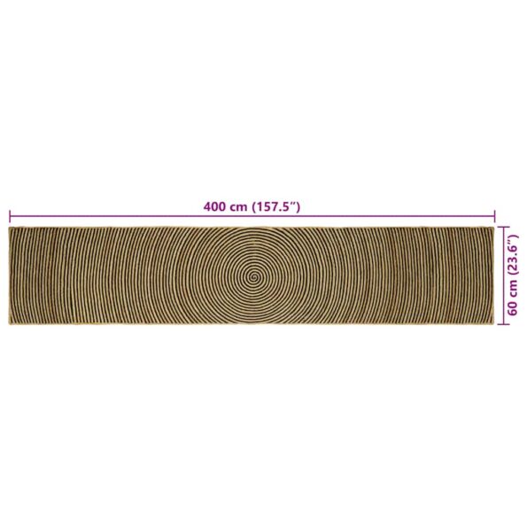 vidaXL Koberec Prírodná a čierna 60 x 400 cm Juta – Obrázok 9