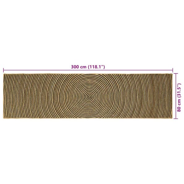 vidaXL Koberec Prírodná a čierna 80 x 300 cm Juta – Obrázok 9