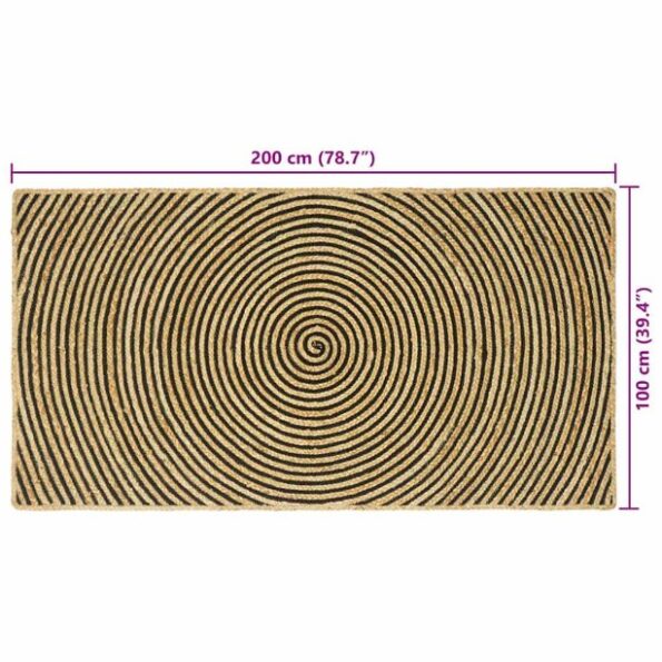 vidaXL Koberec Prírodná a čierna 100 x 200 cm Juta – Obrázok 9