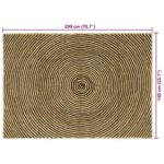 vidaXL Koberec Prírodná a čierna 140 x 200 cm Juta – Obrázok 9