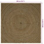 vidaXL Koberec Prírodná a čierna 200 x 200 cm Juta – Obrázok 9
