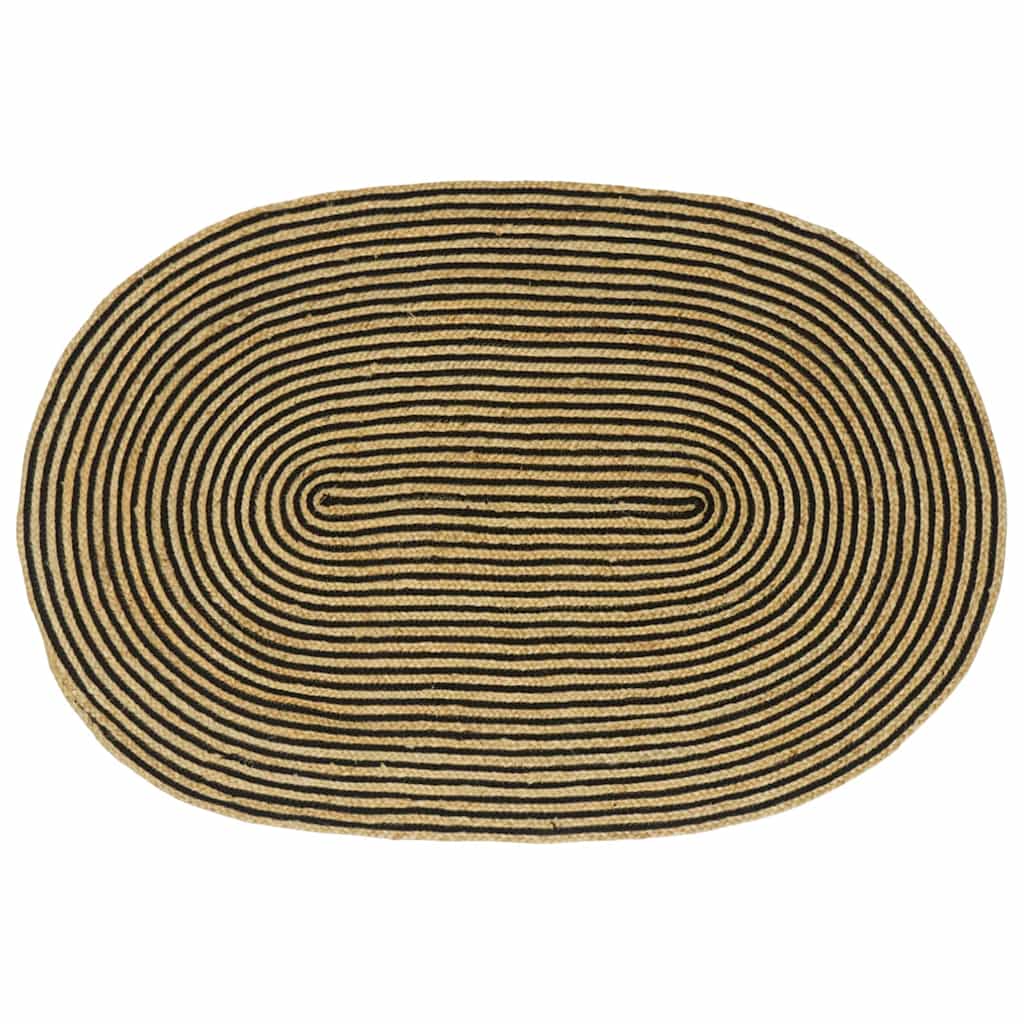 42010768_1.jpg vidaXL Koberec Prírodná a čierna 122 x 183 cm Juta – Obrázok 1