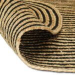 vidaXL Koberec Prírodná a čierna 122 x 183 cm Juta – Obrázok 3