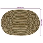 vidaXL Koberec Prírodná a čierna 122 x 183 cm Juta – Obrázok 8