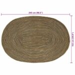 vidaXL Koberec Prírodná a čierna 152 x 245 cm Juta – Obrázok 8