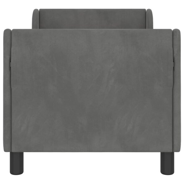 vidaXL Rám detskej postele s čelom Tmavo šedá 70 x 140 cm Zamat – Obrázok 4