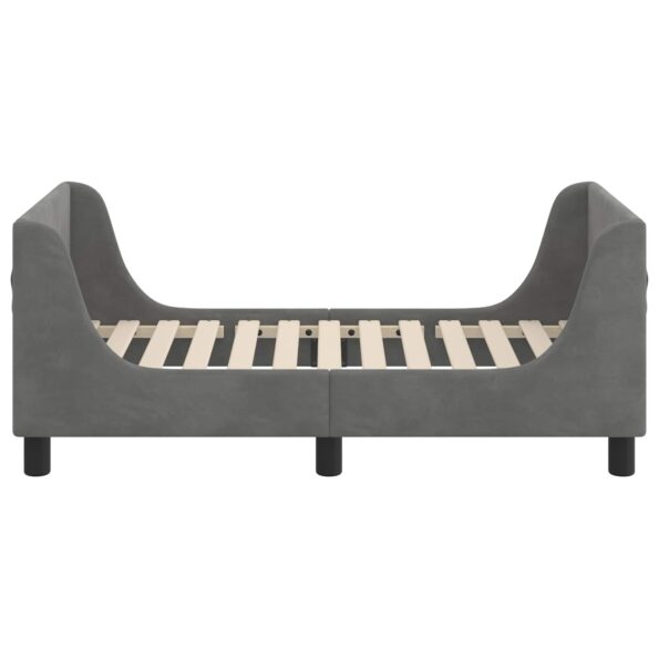 vidaXL Rám detskej postele s čelom Tmavo šedá 70 x 140 cm Zamat – Obrázok 5