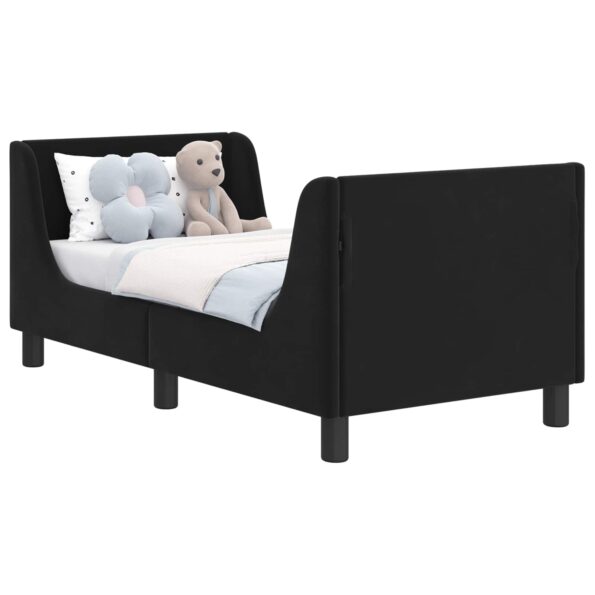 vidaXL Rám detskej postele s čelom Čierna 70 x 140 cm Zamat – Obrázok 2