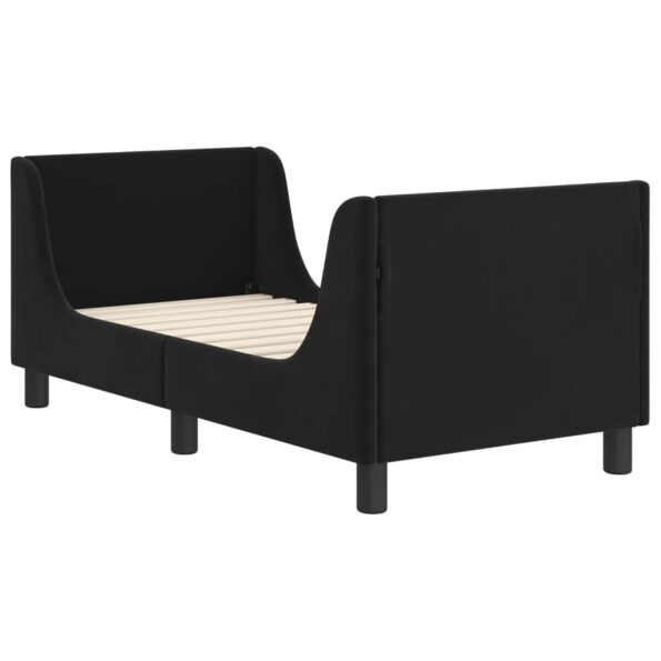 vidaXL Rám detskej postele s čelom Čierna 70 x 140 cm Zamat – Obrázok 4