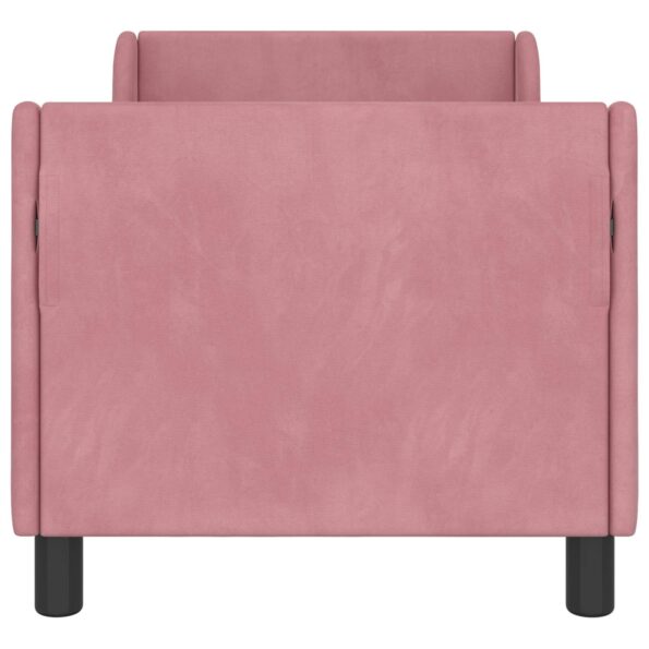 vidaXL Rám detskej postele s čelom Ružová 70 x 140 cm Zamat – Obrázok 5