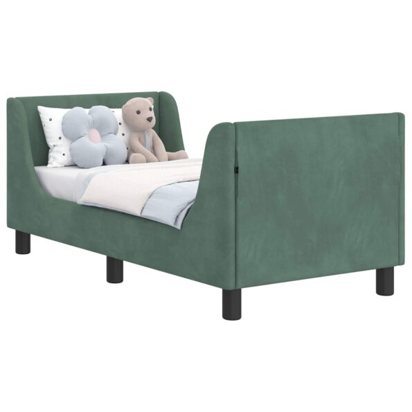 vidaXL Rám detskej postele s čelom Morská zelená 70 x 140 cm Zamat – Obrázok 2