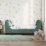 vidaXL Rám detskej postele s čelom Morská zelená 70 x 140 cm Zamat – Obrázok 3