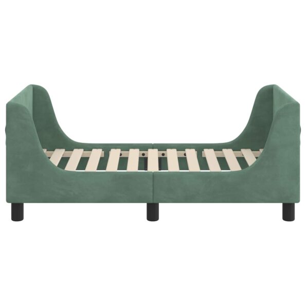 vidaXL Rám detskej postele s čelom Morská zelená 70 x 140 cm Zamat – Obrázok 6