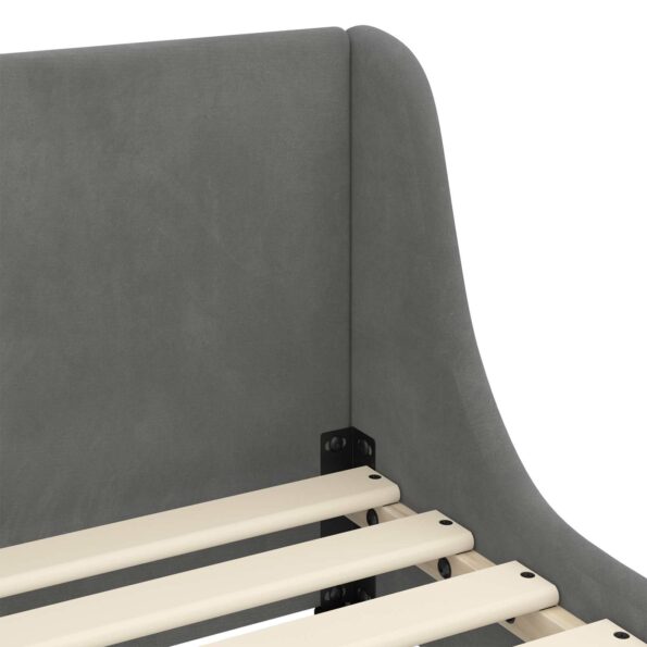 vidaXL Detský rám na posteľ s čelom Tmavo šedá 80 x 200 cm Zamat – Obrázok 7