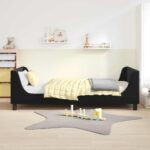 vidaXL Detský rám na posteľ s čelom Čierna 80 x 200 cm Zamat – Obrázok 3