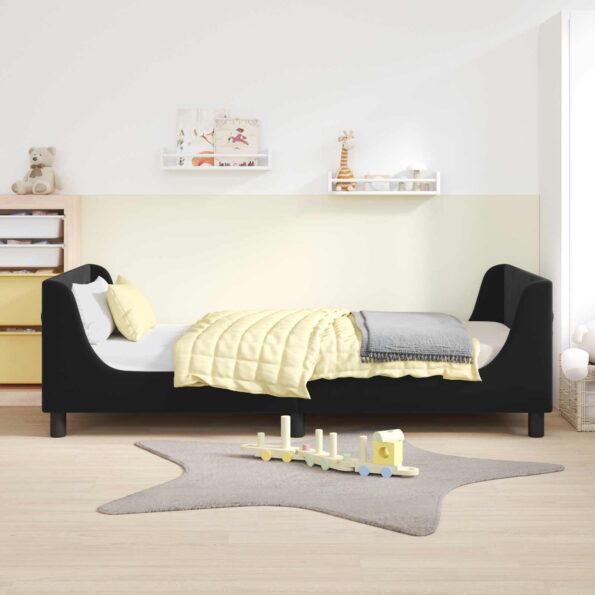 vidaXL Detský rám na posteľ s čelom Čierna 80 x 200 cm Zamat – Obrázok 3