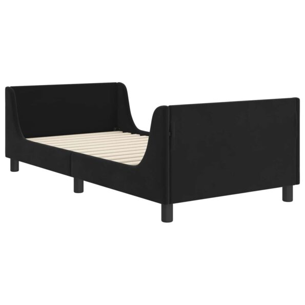 vidaXL Detský rám na posteľ s čelom Čierna 80 x 200 cm Zamat – Obrázok 4