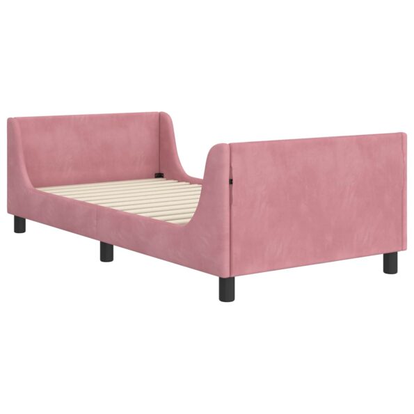 vidaXL Detský rám na posteľ s čelom Ružová 80 x 200 cm Zamat – Obrázok 4
