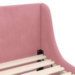 vidaXL Detský rám na posteľ s čelom Ružová 80 x 200 cm Zamat – Obrázok 7