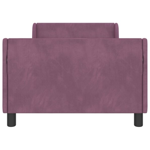 vidaXL Detský rám na posteľ s čelom Fialová 90 x 190 cm Zamat – Obrázok 5