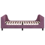 vidaXL Detský rám na posteľ s čelom Fialová 90 x 190 cm Zamat – Obrázok 6