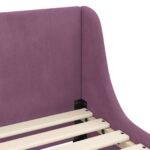 vidaXL Detský rám na posteľ s čelom Fialová 90 x 190 cm Zamat – Obrázok 7
