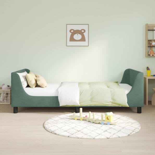 vidaXL Detský rám na posteľ s čelom Morská zelená 90 x 190 cm Zamat – Obrázok 3