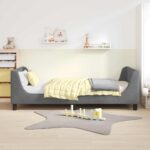 vidaXL Detský rám na posteľ s čelom Tmavo šedá 90 x 200 cm Zamat – Obrázok 3