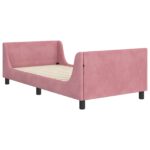 vidaXL Detský rám na posteľ s čelom Ružová 90 x 200 cm Zamat – Obrázok 4